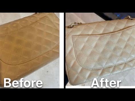 How to remove color transfer from your light colored Chanel bag.